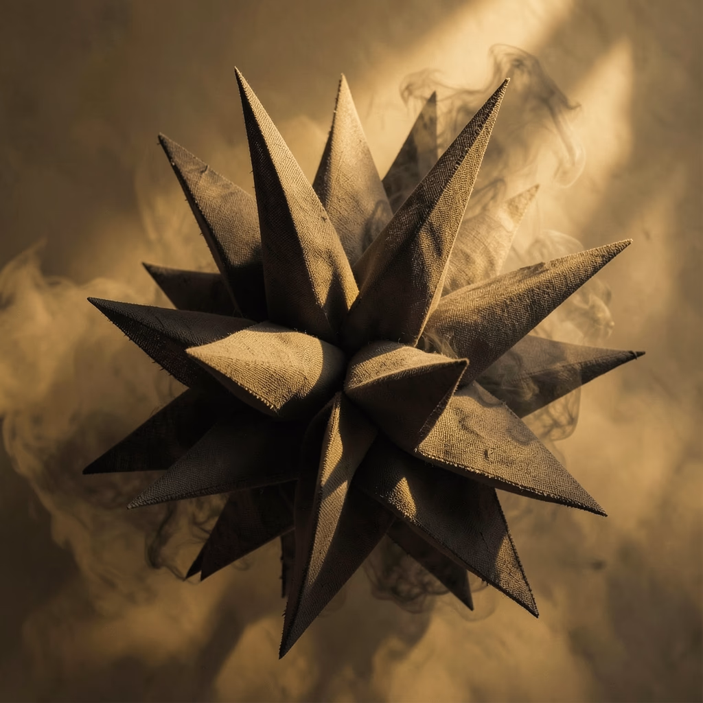 Organic Angular Shards — angular shards in ochre, layered arrangement