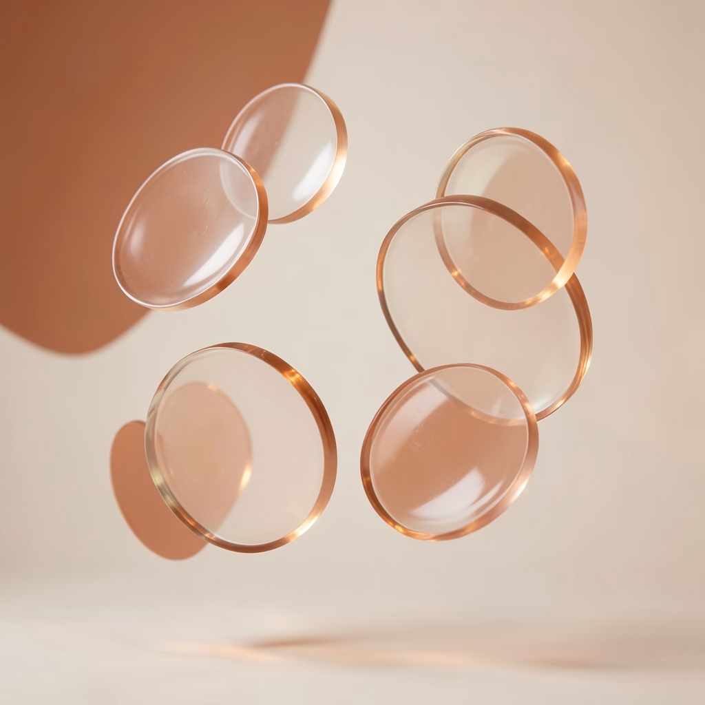 Cut — Translucent resin forms in shallow layers.