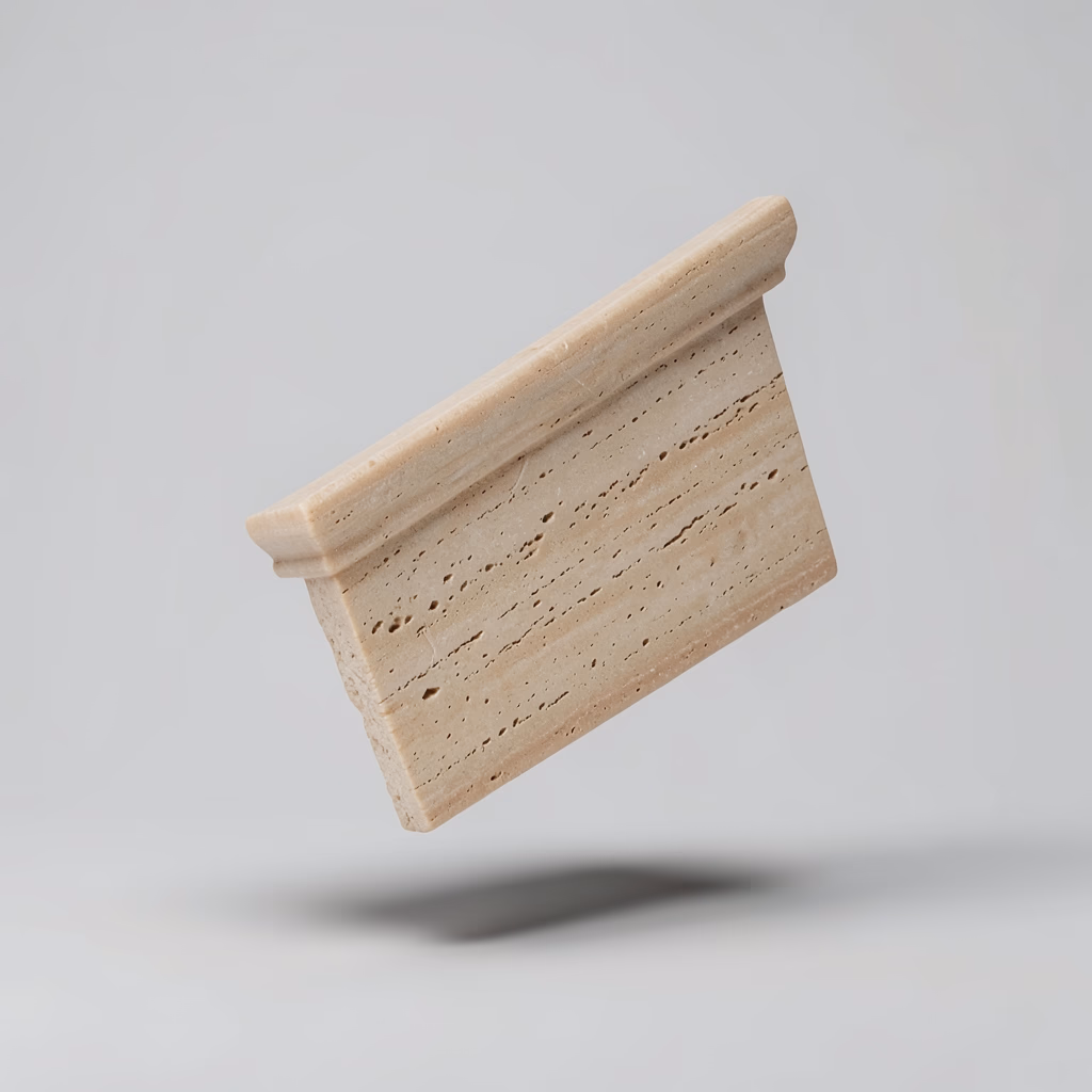 Parapet — A stone fragment floats inside a calm void.