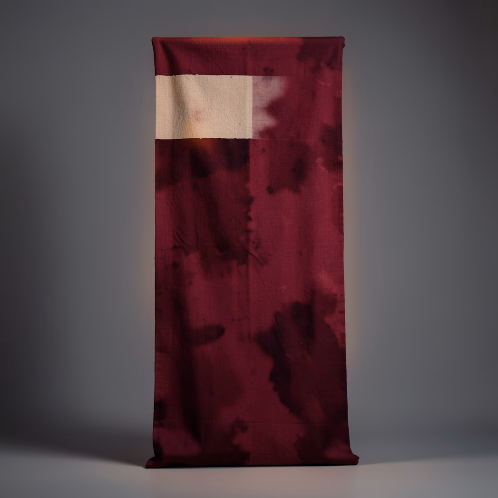 Totem — A stained monolith split by a pale cut.