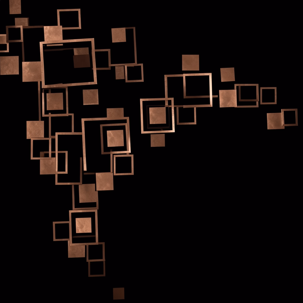 Stack — Nested squares sit slightly apart.