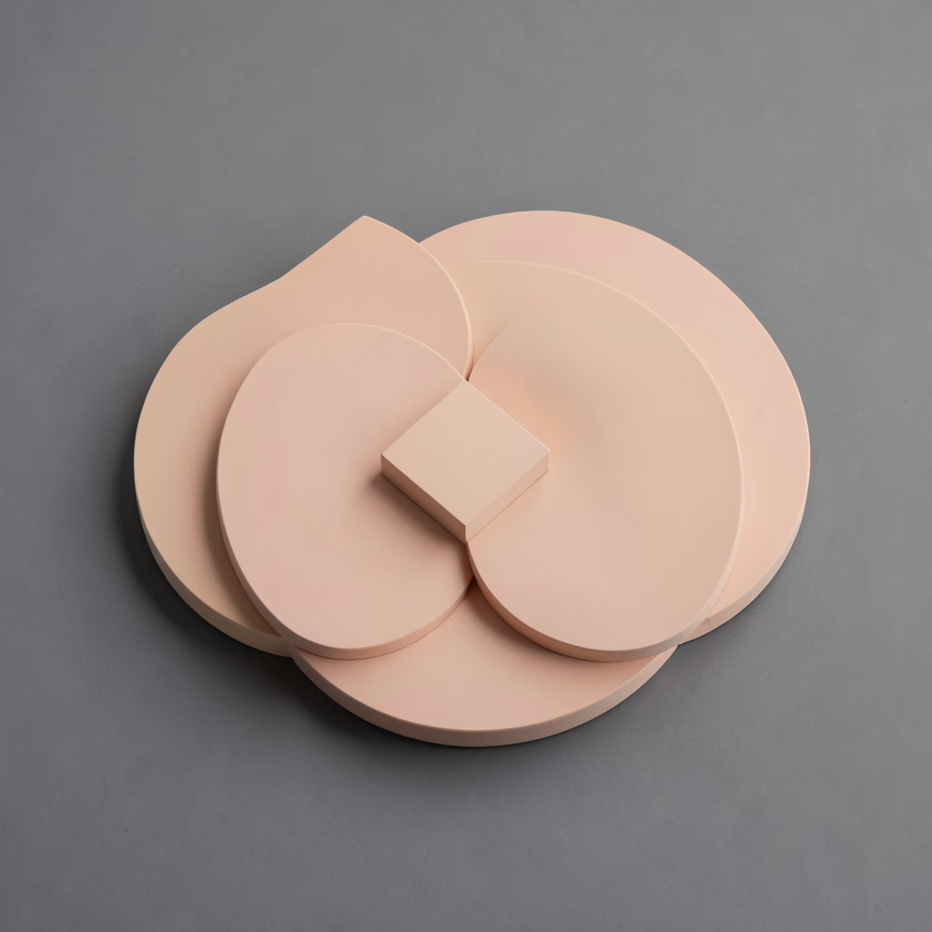 Rose — Prismatic discs in black glass.