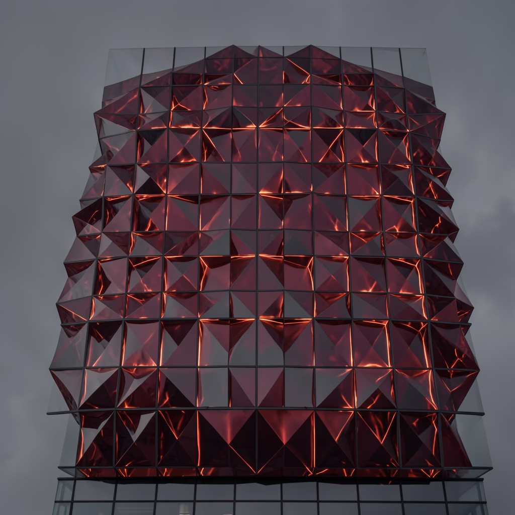 Sparse Facade Grid — facade grid in red, sparse arrangement