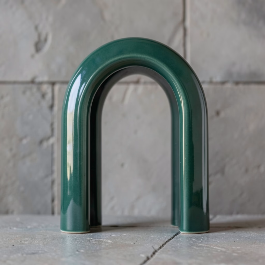 Surreal Green Arches — vaulted arches in green, balanced arrangement