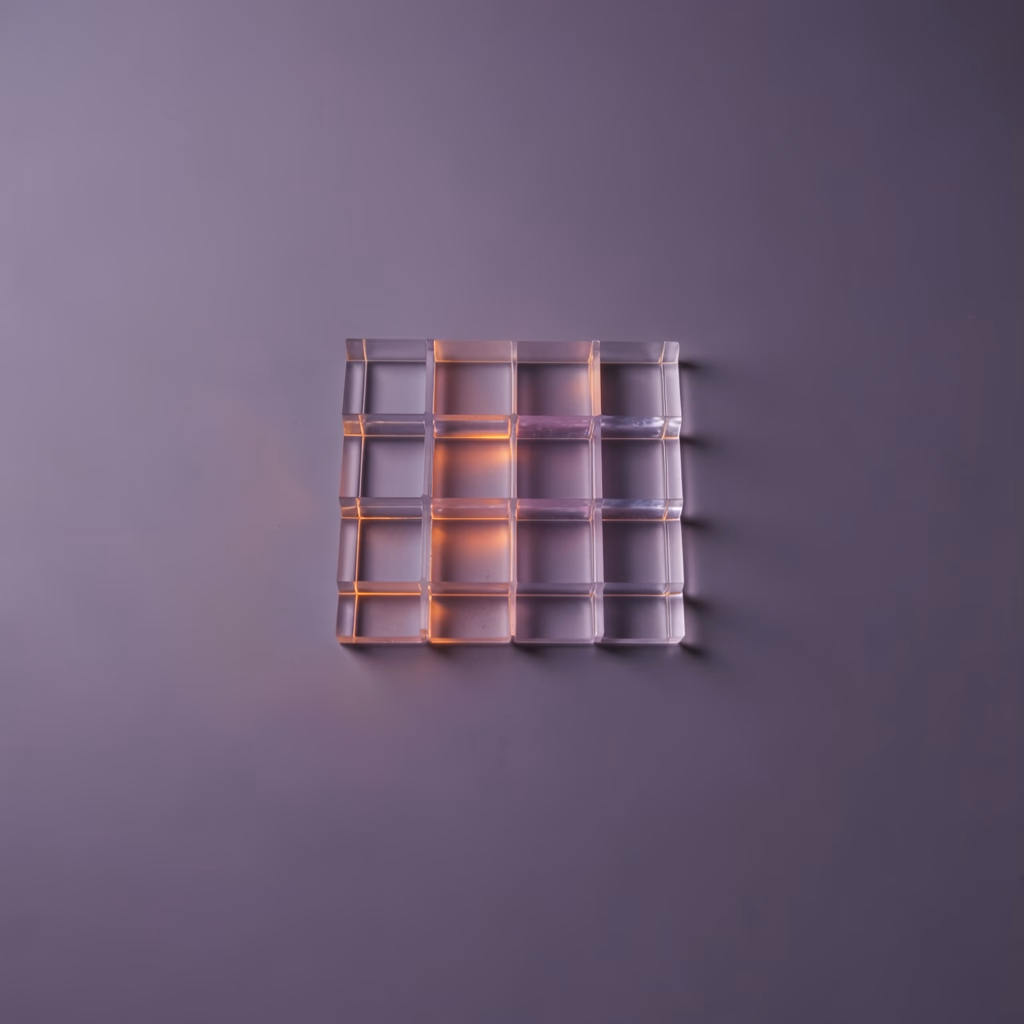 Geometric Broken Grid — broken grid in violet, sparse arrangement