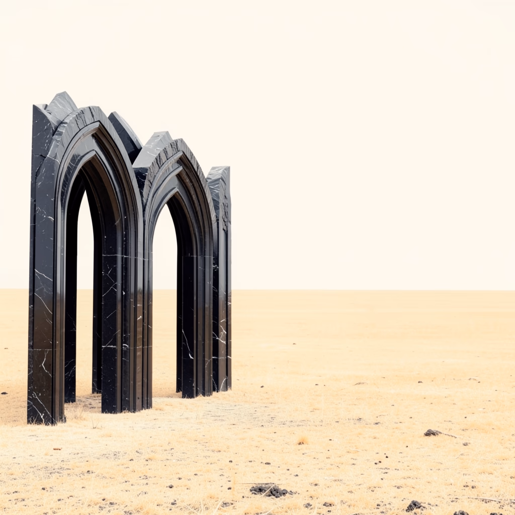 Centered Ochre Arches — vaulted arches in ochre, centered arrangement