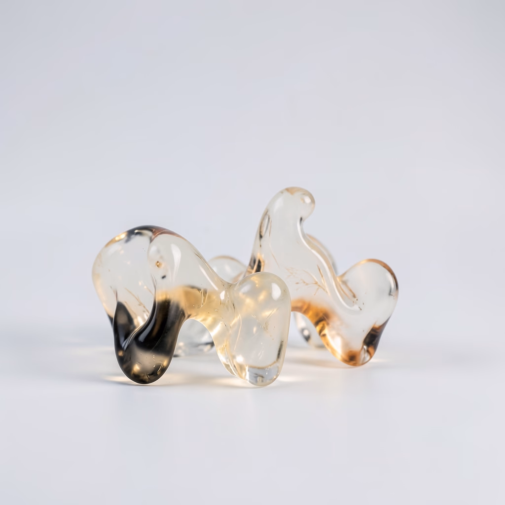Atmospheric Ochre Forms — soft forms in ochre, repeated arrangement