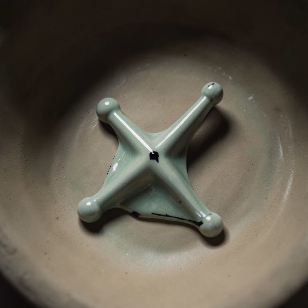 Dish on a Wall — scattered marks in green, balanced arrangement
