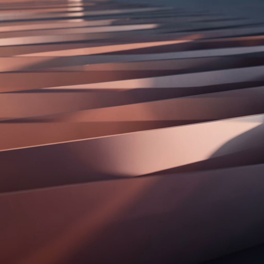 Bands — parallel bands in rose, sparse arrangement