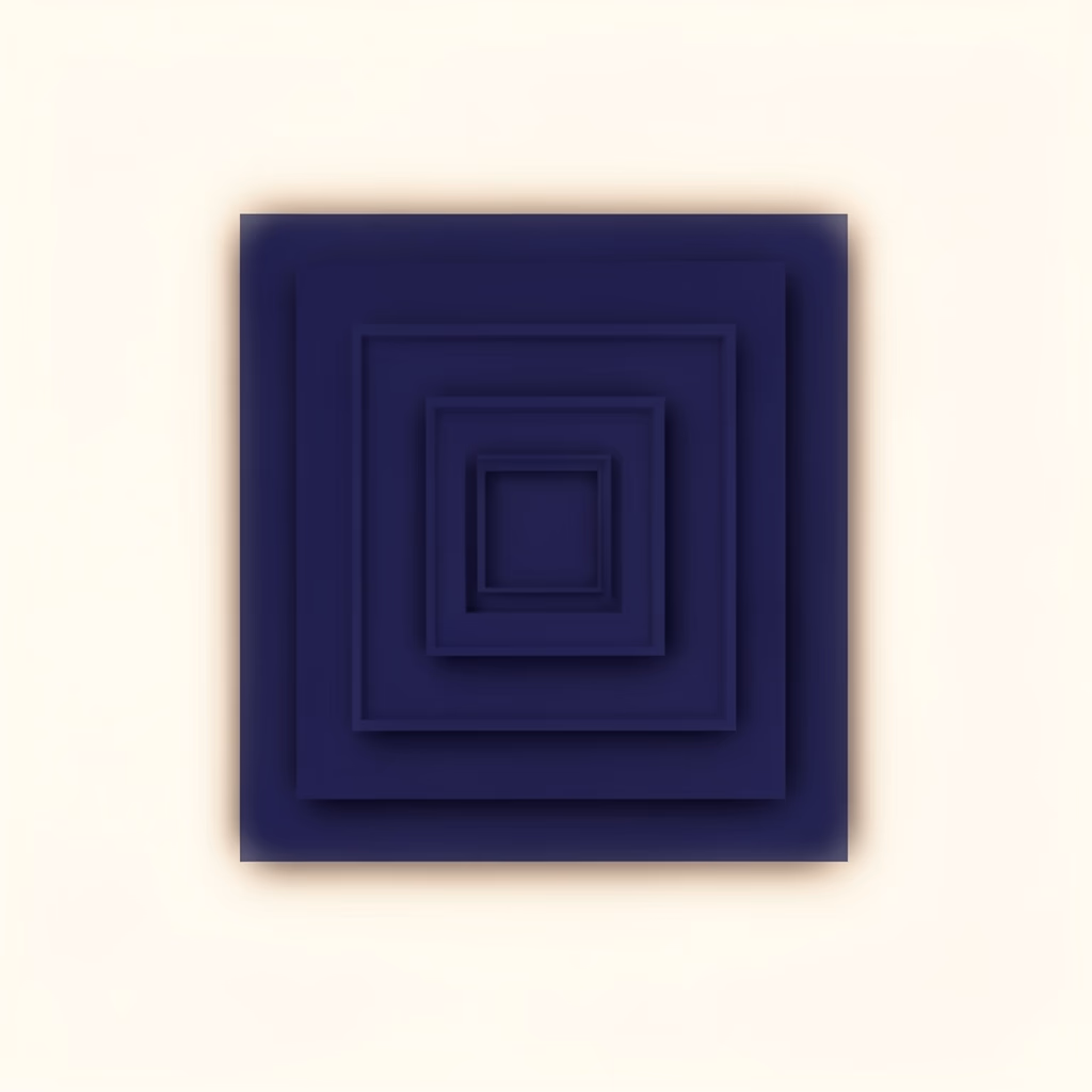 Acrylic — nested squares in blue, sparse arrangement