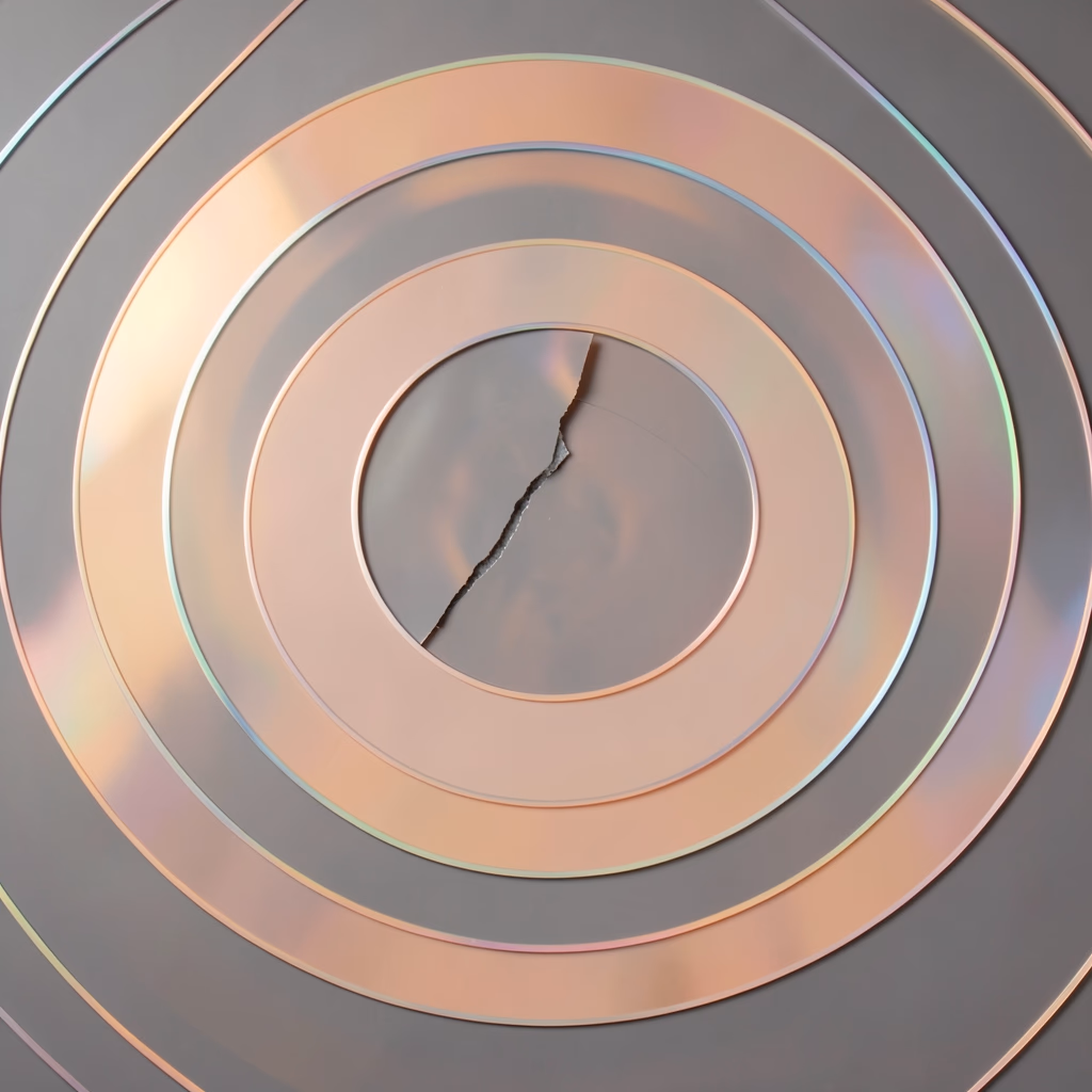 Arcs — curved bands in rose, repeated arrangement