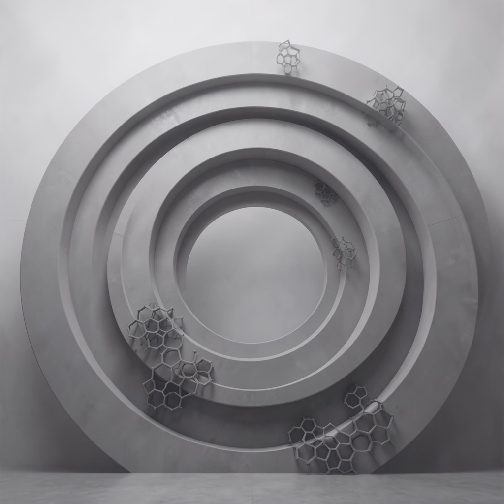 Concrete — curved bands in violet, sparse arrangement