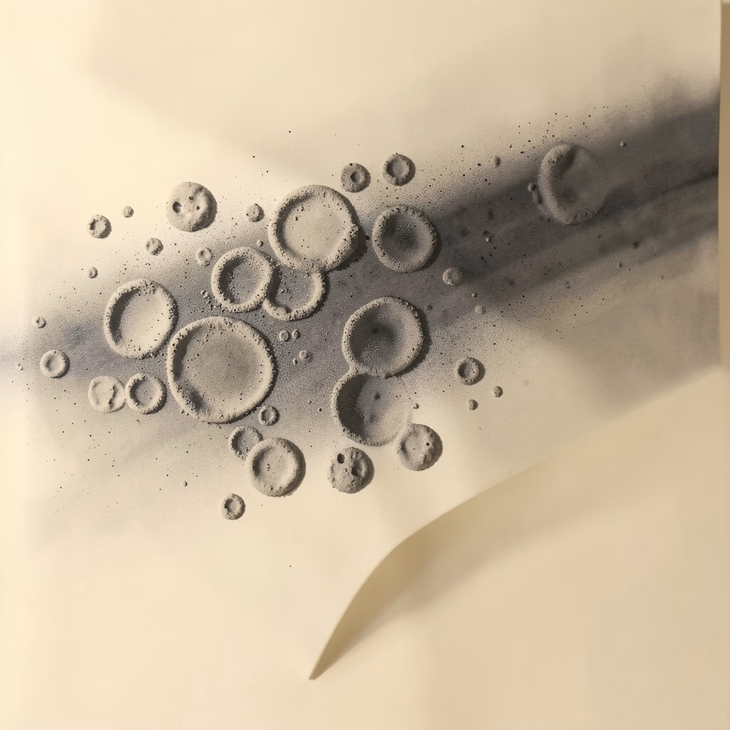 Forms — soft forms in ochre, scattered arrangement