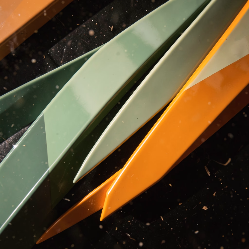 Shards — angular shards in green, repeated arrangement