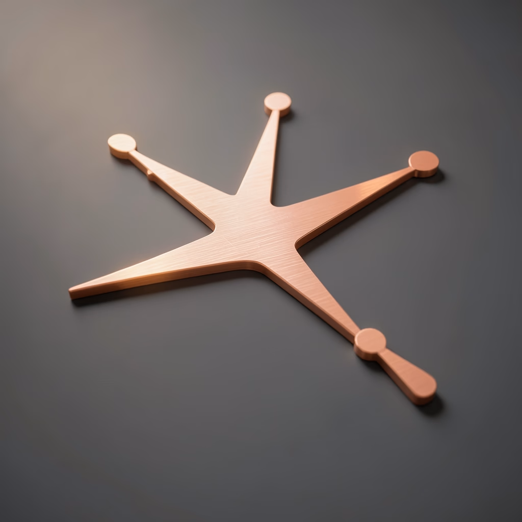 Signs — scattered marks in rose, balanced arrangement