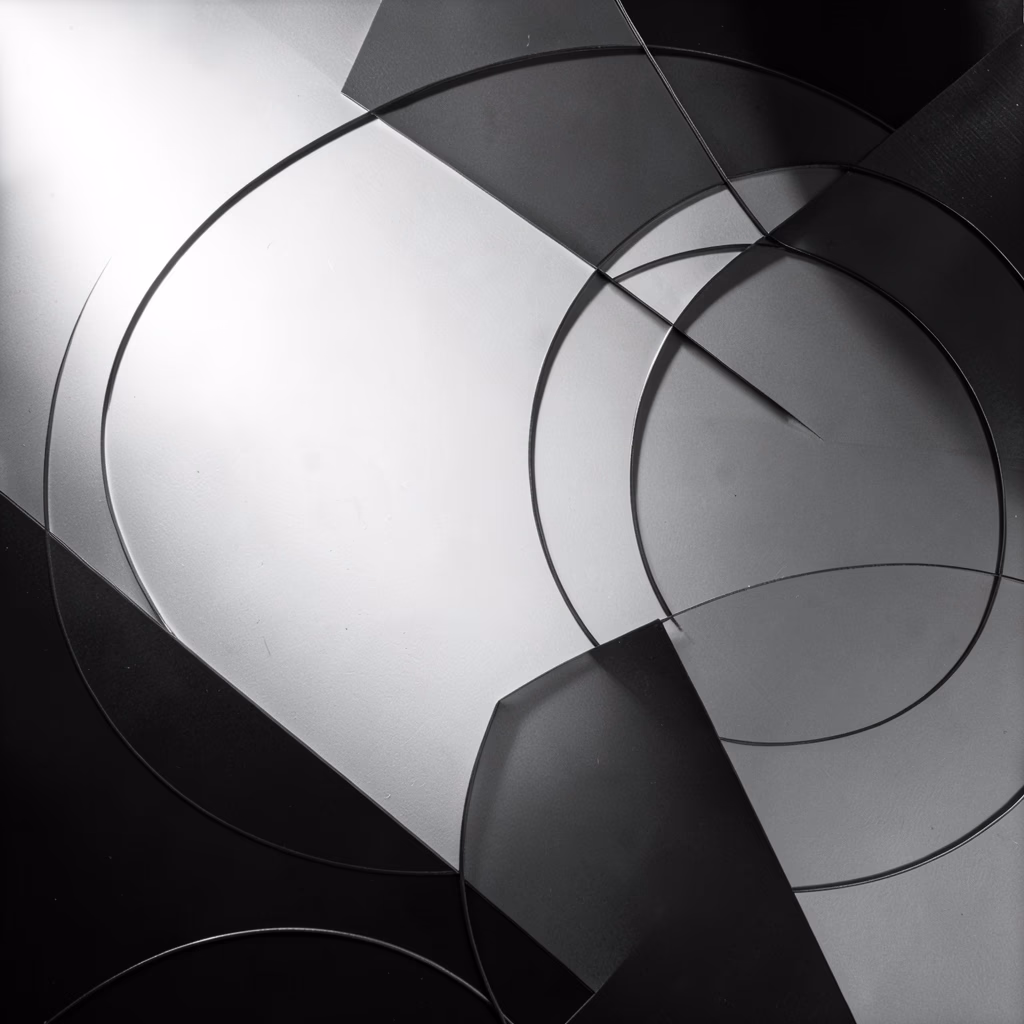 Steel — offset planes in gray, layered arrangement