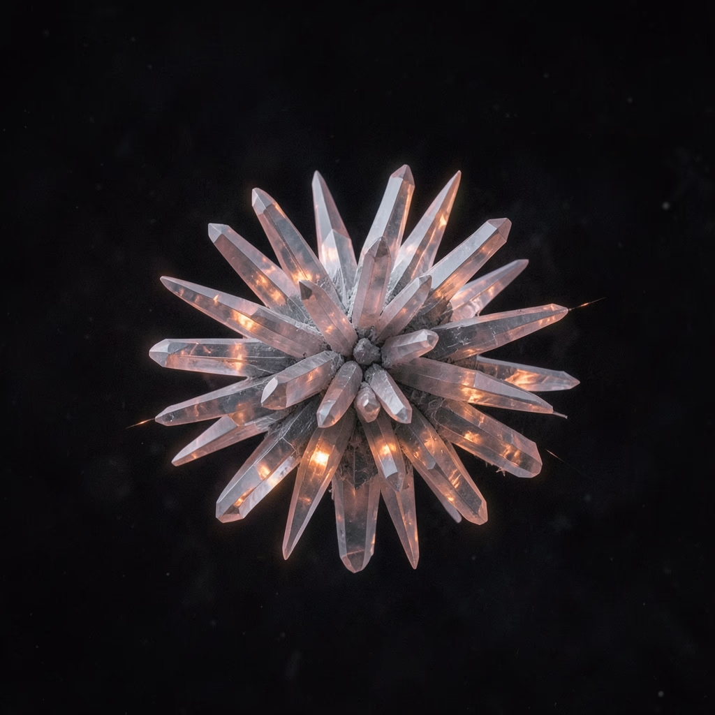 Structure — radial form in rose, layered arrangement