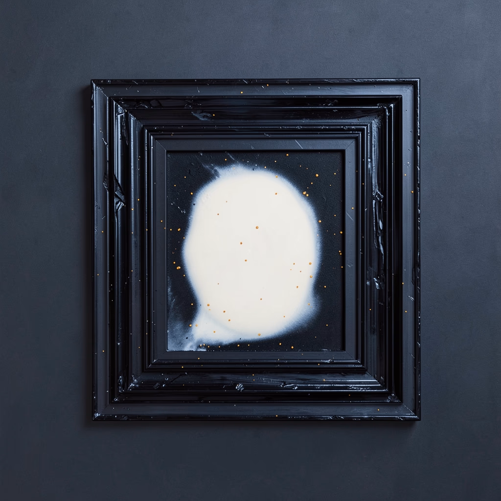 Obsidian — nested squares in ochre, sparse arrangement